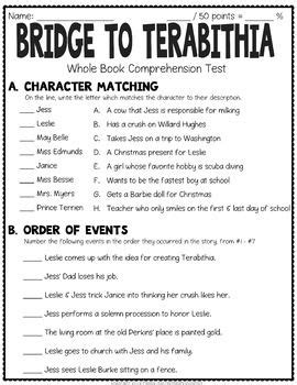 bridge to terabithia book report template